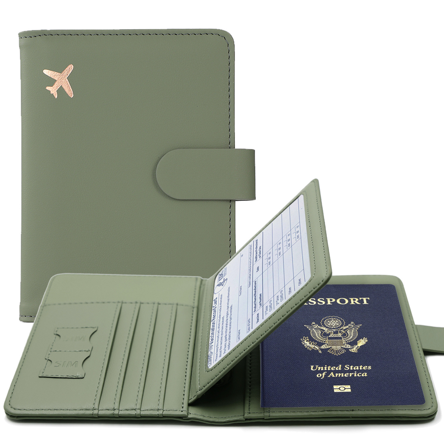 Leather Passport Cover - ปกหนังสือเดินทาง RFID กรณีผู้ถือหนังสือเดินทางกระเป๋าสตางค์หนังสือเดินทางมัลติฟังก์ชั่น ID ผู้ถือบัตรเครดิตกระเป๋าสตางค์เดินทางอุปกรณ์เสริมการเดินทาง