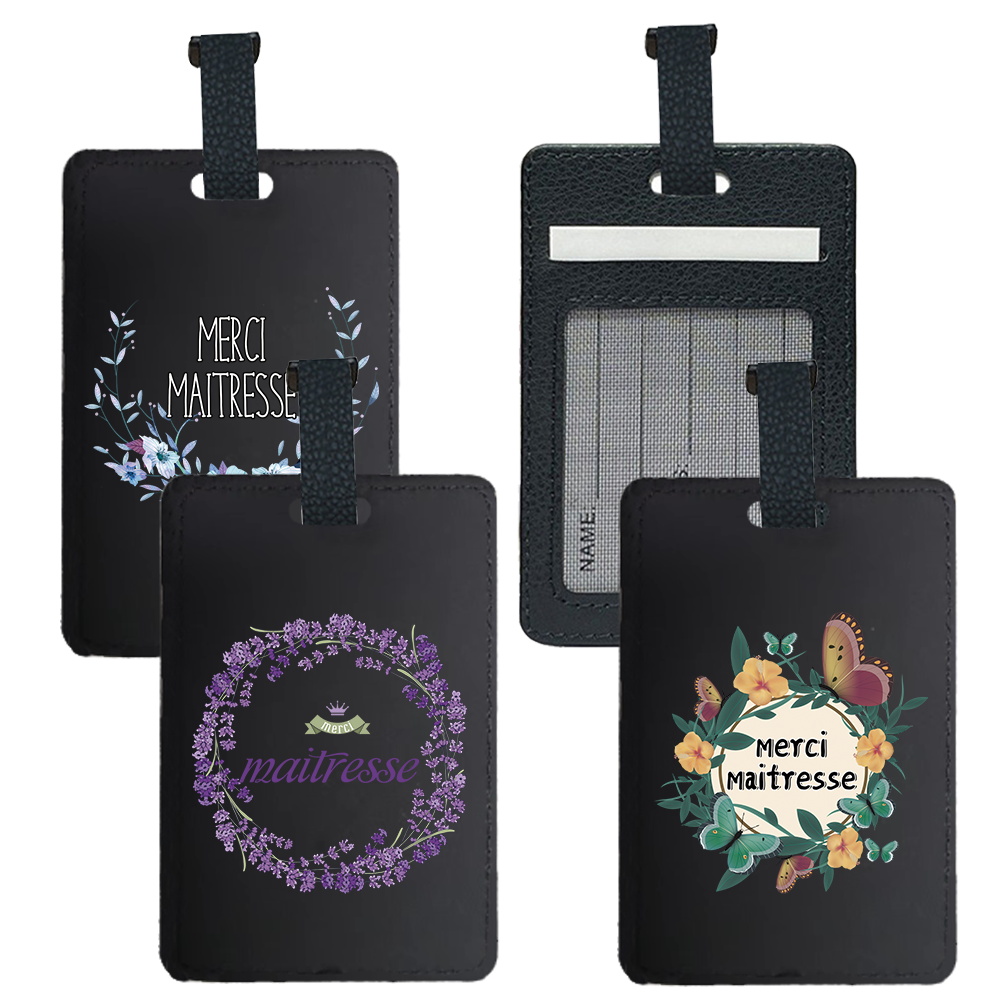 Leather Passport Cover - ป้ายแท็กกระเป๋าเดินทางแบบพกพา Pu ป้ายแท็กกระเป๋าหนังสั่งทำส่วนตัว ปกหนังสือเดินทางที่จำเป็นสำหรับการเดินทาง ลาย Maitresse2