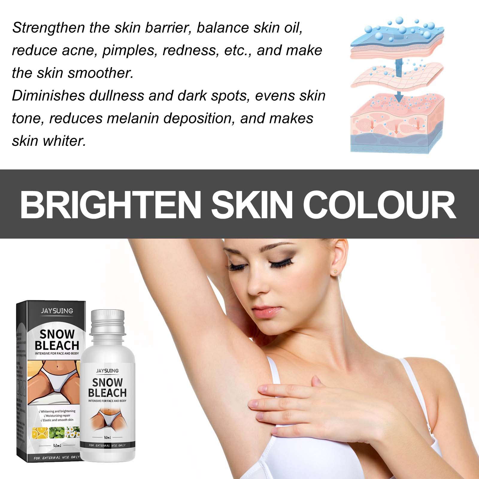 Body Snow Bleach ครีม Nicotina - Luxury Lifestyle Products บทวิจารณ์และราคา